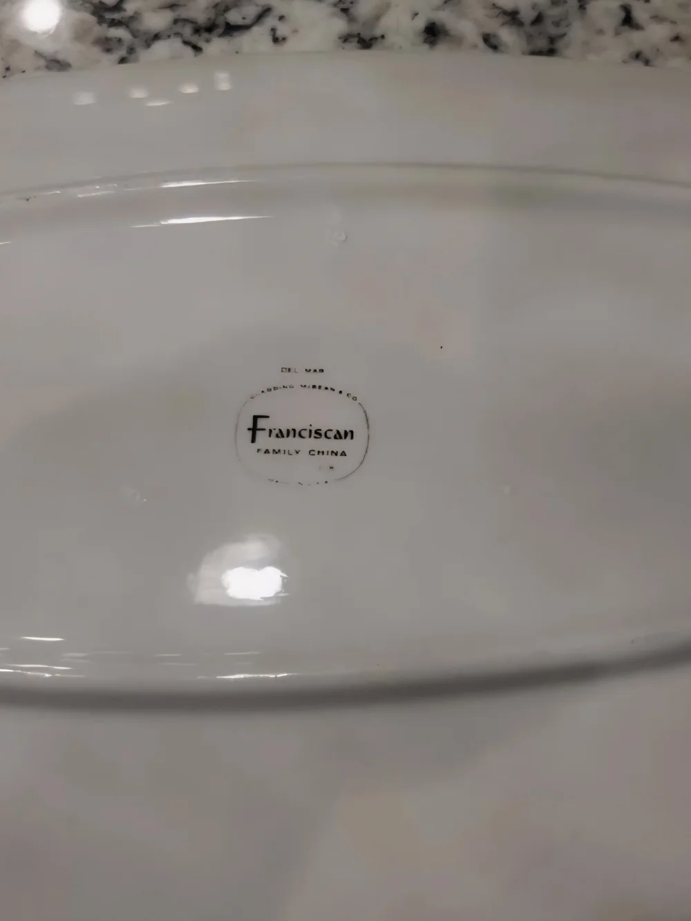 Franciscan White Ceramic Serveware with Light Blue Motif - 11 Pieces